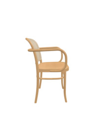 Krzesło z podłokietnikami B-811/2, gięte, twarde siedzisko, wyplatane oparcie, FAMEG
