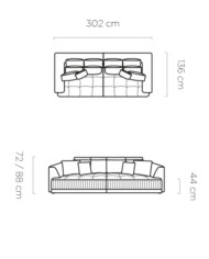 Big sofa Zonda, elektrycznie wysuwane siedzisko, Wersal