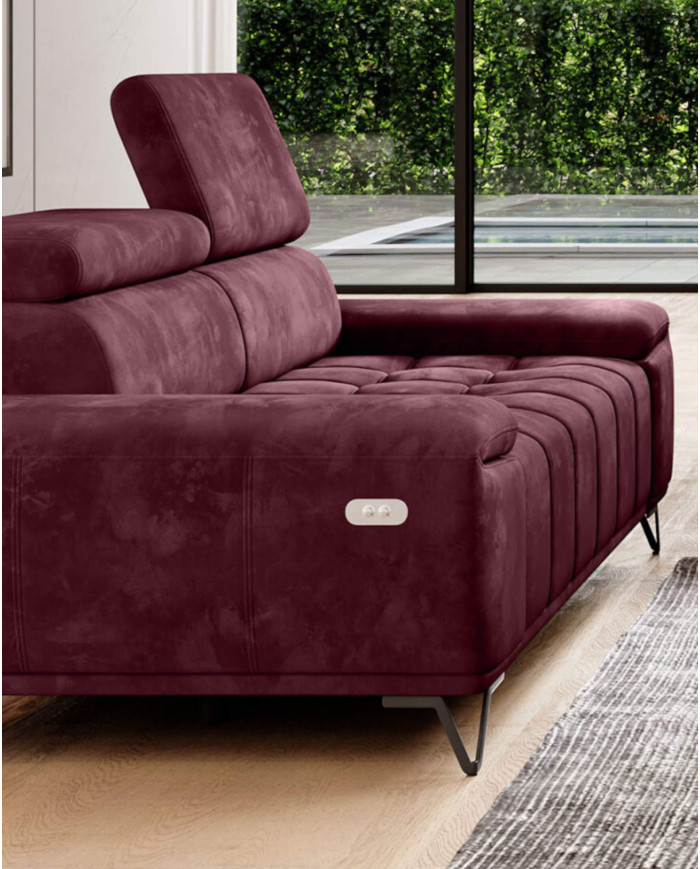 Sofa Palladio 2 E, elektrycznie wysuwane siedzisko, regulowane zagłówki, Wersal