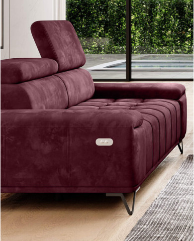 Sofa Palladio 3 E, elektrycznie wysuwane siedzisko, regulowane zagłówki, Wersal