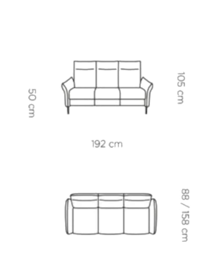 Sofa Xavi S 3 RR, funkcja relaks x 2 reclainer, Wersal