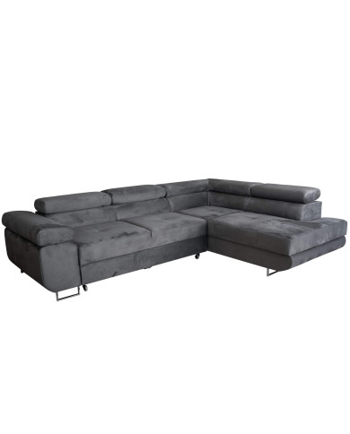 Super Cena! Narożnik Malibu, funkcja spania, pojemnik, regulowane zagłówki, prawostronny, Monolith 85, Antex