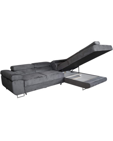 Super Cena! Narożnik Malibu, funkcja spania, pojemnik, regulowane zagłówki, prawostronny, Monolith 85, Antex