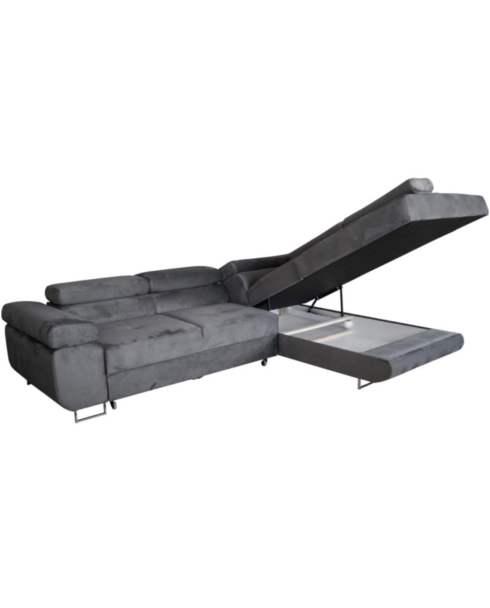 Super Cena! Narożnik Malibu, funkcja spania, pojemnik, regulowane zagłówki, prawostronny, Monolith 85, Antex