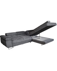 Super Cena! Narożnik Malibu, funkcja spania, pojemnik, regulowane zagłówki, prawostronny, Monolith 85, Antex