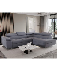 Super Cena! Narożnik Malibu, funkcja spania, pojemnik, regulowane zagłówki, prawostronny, Monolith 85, Antex