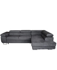 Super Cena! Narożnik Malibu, funkcja spania, pojemnik, regulowane zagłówki, lewostronny, Monolith 85, Antex