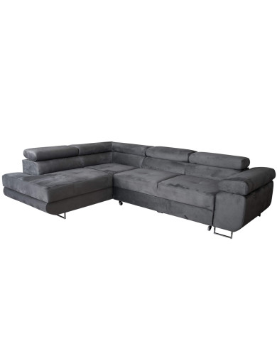 Super Cena! Narożnik Malibu, funkcja spania, pojemnik, regulowane zagłówki, lewostronny, Monolith 85, Antex