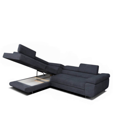 Super Cena! Narożnik Malibu, funkcja spania, pojemnik, regulowane zagłówki, lewostronny, Monolith 97, Antex