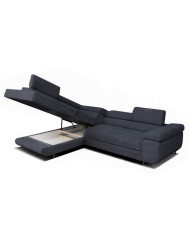 Super Cena! Narożnik Malibu, funkcja spania, pojemnik, regulowane zagłówki, lewostronny, Monolith 97, Antex