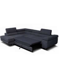 Super Cena! Narożnik Malibu, funkcja spania, pojemnik, regulowane zagłówki, prawostronny, Monolith 97, Antex