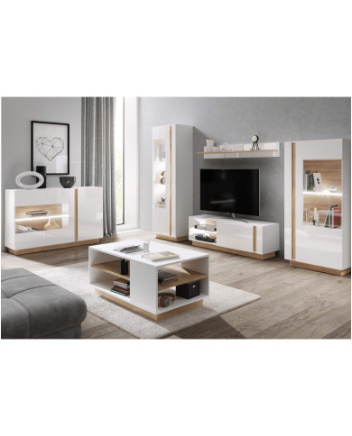 Witryna niska Arco 72, front biały połysk, Laski Meble Witryna niska Arco 72, front biały połysk, Laski Meble