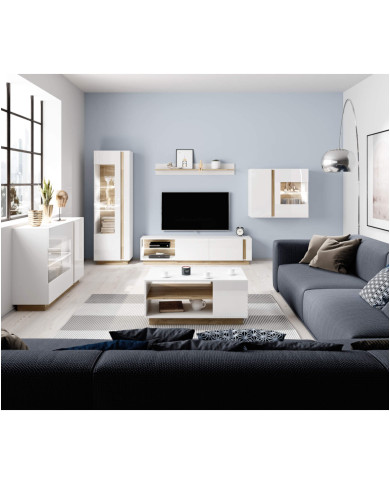 Witryna niska Arco 72, front biały połysk, Laski Meble Witryna niska Arco 72, front biały połysk, Laski Meble