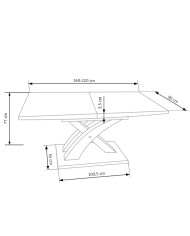 Stół kolumnowy Sandor 2, biały, rozkładany, 160-220/90/75 cm