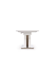 Stół kolumnowy Sandor, biały lakierowany, rozkładany, 160-220/90/75 cm