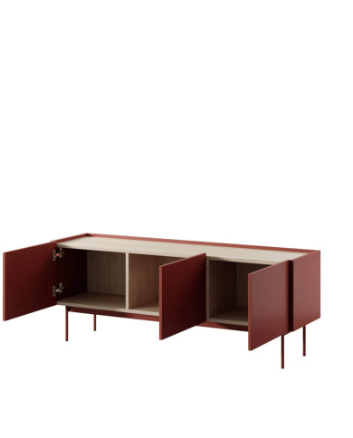 Szafka rtv Color RTV144, drzwiczki, Ceramik red/ Dąb linea, PIASKI Szafka rtv Color RTV144, drzwiczki, Ceramik red/ Dąb linea, PIASKI