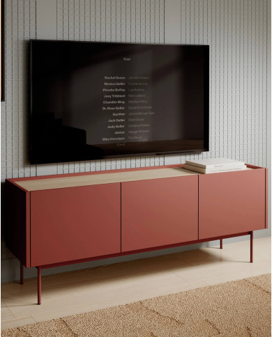 Szafka rtv Color RTV144, drzwiczki, Ceramik red/ Dąb linea, PIASKI Szafka rtv Color RTV144, drzwiczki, Ceramik red/ Dąb linea, PIASKI