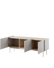 Szafka rtv Color RTV144, drzwiczki, wnęka, Cashmere/ Dąb linea, PIASKI