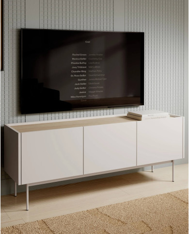 Szafka rtv Color RTV144, drzwiczki, wnęka, Cashmere/ Dąb linea, PIASKI