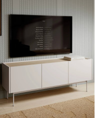 Szafka rtv Color RTV144, drzwiczki, wnęka, Cashmere/ Dąb linea, PIASKI