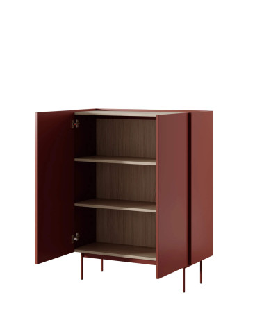 Komoda wysoka Color KD97, drzwiczki, Ceramic red/ Dąb linea, PIASKI Komoda wysoka Color KD97, drzwiczki, Ceramic red/ Dąb linea, PIASKI