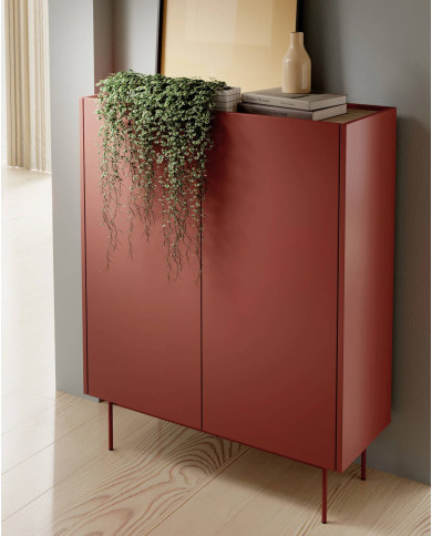 Komoda wysoka Color KD97, drzwiczki, Ceramic red/ Dąb linea, PIASKI Komoda wysoka Color KD97, drzwiczki, Ceramic red/ Dąb linea, PIASKI