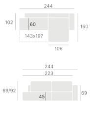 Narożnik Cozy, funkcja spania, pojemnik, COMFORTEO