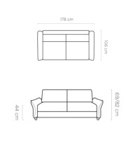 Sofa Canto 120, włoska funkcja spania, materac, Wersal