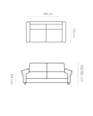 Sofa Canto 140, włoska funkcja spania, materac, Wersal