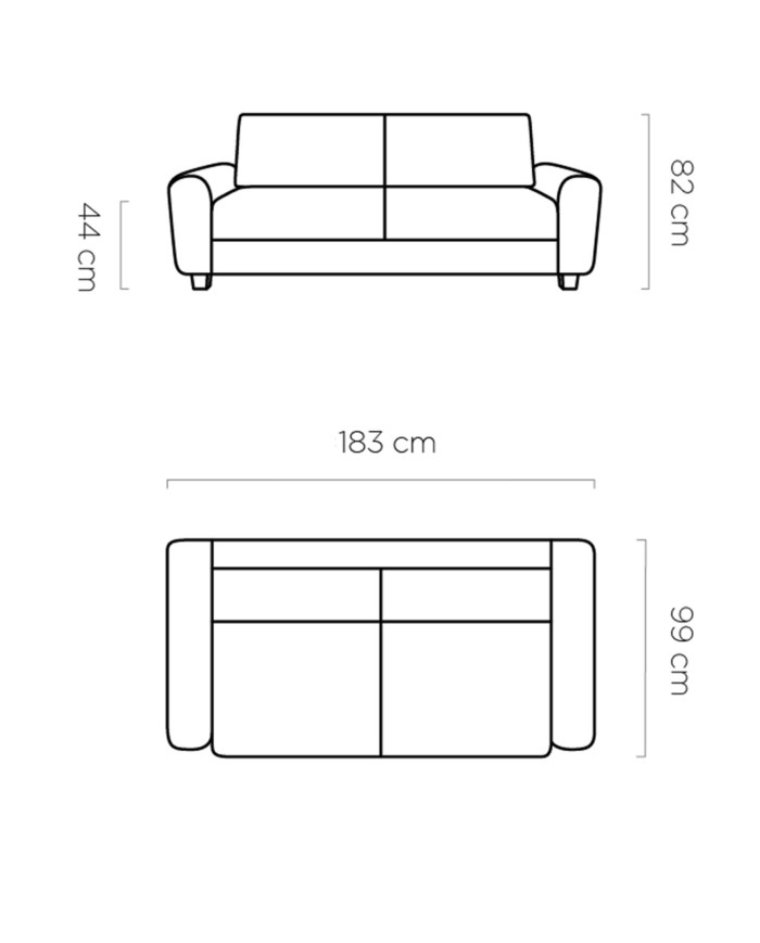 Sofa Capri 120, włoska funkcja spania, materac, Wersal