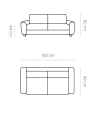 Sofa Capri 120, włoska funkcja spania, materac, Wersal