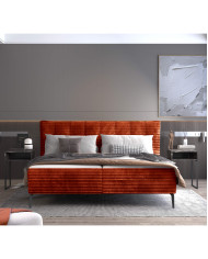 Łóżko kontynentalne Aurora 160x200 cm, tapicerowane, materac, pojemnik, Wersal