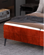 Łóżko kontynentalne Aurora 160x200 cm, tapicerowane, materac, pojemnik, Wersal