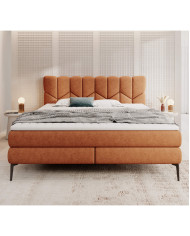 Łóżko kontynentalne Bari 180x200 cm, boxspring, tapicerowane, materace Wersal