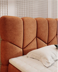 Łóżko kontynentalne Bari 160x200 cm, boxspring, tapicerowane, materace Wersal
