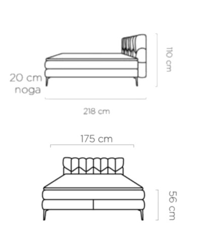 Łóżko kontynentalne Bari 160x200 cm, boxspring, tapicerowane, materace Wersal Łóżko kontynentalne Bari 160x200 cm, boxspring, tapicerowane, materace Wersal