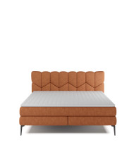 Łóżko kontynentalne Bari 140x200 cm, boxspring, tapicerowane, materace Wersal