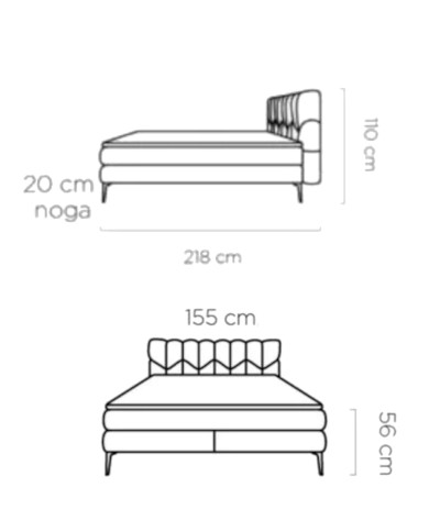 Łóżko kontynentalne Bari 140x200 cm, boxspring, tapicerowane, materace Wersal Łóżko kontynentalne Bari 140x200 cm, boxspring, tapicerowane, materace Wersal