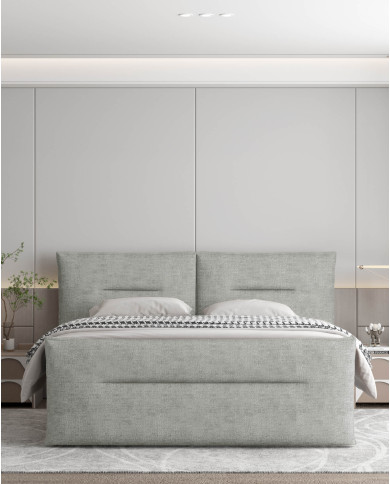 Łóżko kontynentalne Elma 140x200 cm, boxspring, tapicerowane, materace, pojemniki, Wersal Łóżko kontynentalne Elma 140x200 cm, boxspring, tapicerowane, materace, pojemniki, Wersal