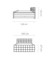 Łóżko kontynentalne Flop 140x200 cm, boxspring, tapicerowane, materace, pojemniki, Wersal