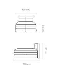 Łóżko kontynentalne Hudson 140x200 cm, boxspring, tapicerowane, materace, pojemniki, Wersal