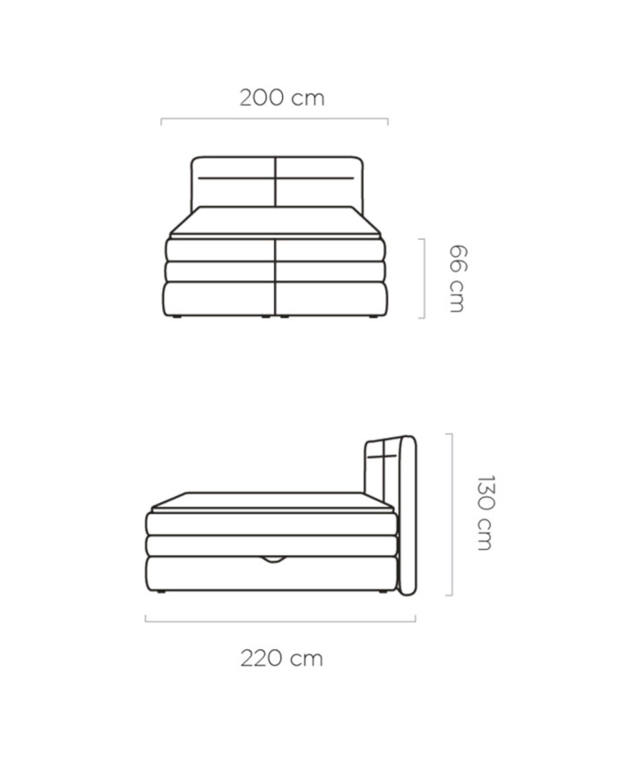 Łóżko kontynentalne Hudson 180x200 cm, boxspring, tapicerowane, materace, pojemniki, Wersal