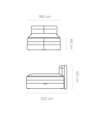 Łóżko kontynentalne Hudson 160x200 cm, boxspring, tapicerowane, materace, pojemniki, Wersal