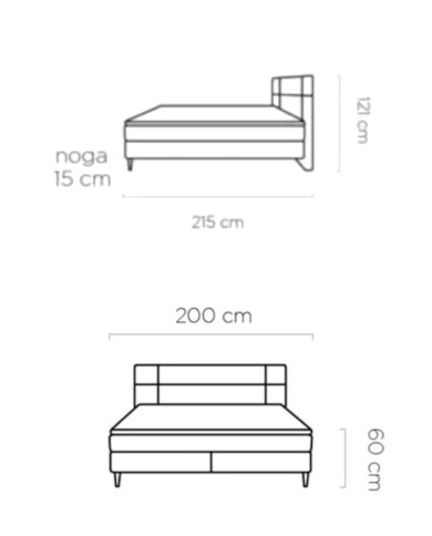 Łóżko kontynentalne Lucio 180x200 cm, boxspring, tapicerowane, materace, Wersal Łóżko kontynentalne Lucio 180x200 cm, boxspring, tapicerowane, materace, Wersal