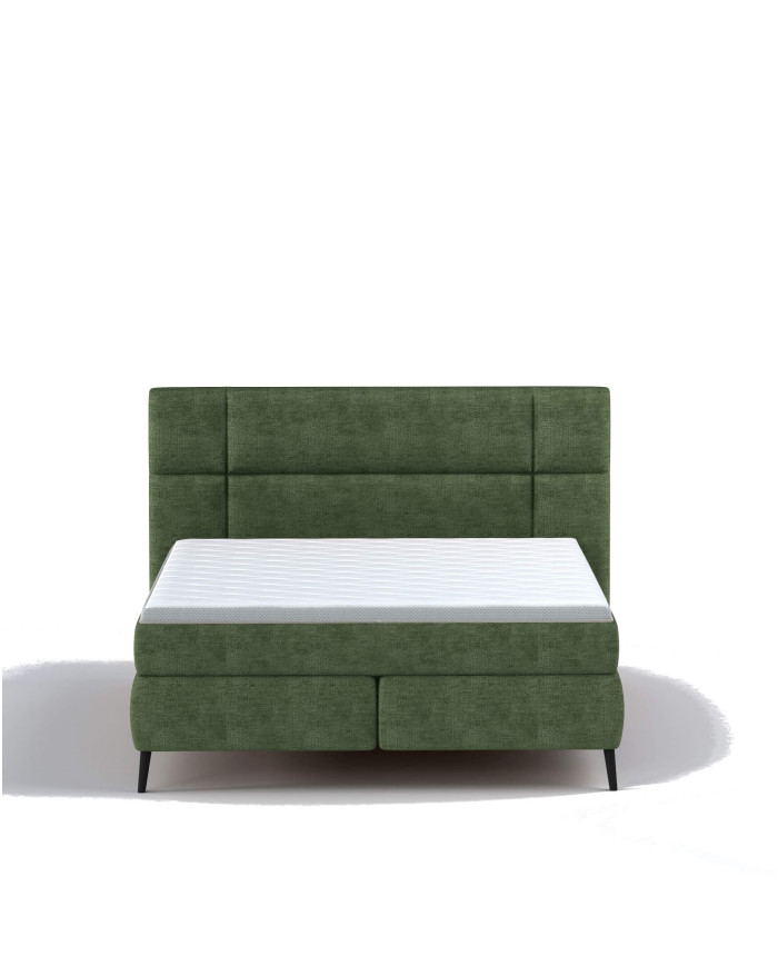 Łóżko kontynentalne Lucio 160x200 cm, boxspring, tapicerowane, materace, Wersal