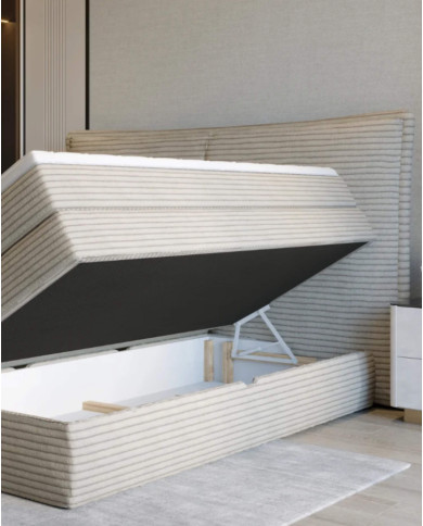 Łóżko kontynentalne Madden 180x200 cm, boxspring, tapicerowane, materace, pojemniki, Wersal Łóżko kontynentalne Madden 180x200 cm, boxspring, tapicerowane, materace, pojemniki, Wersal