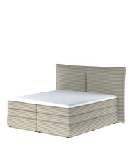 Łóżko kontynentalne Madden 160x200 cm, boxspring, tapicerowane, materace, pojemniki, Wersal