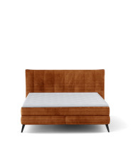 Łóżko kontynentalne Lucy 140x200 cm, boxspring, tapicerowane, materace, Wersal