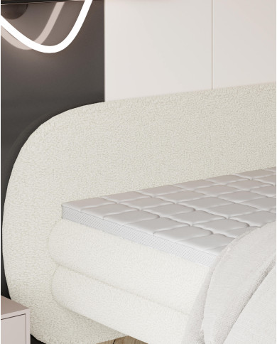 Łóżko kontynentalne Ovo 140x200 cm, tapicerowane, boxspring, materace, Wersal Łóżko kontynentalne Ovo 140x200 cm, tapicerowane, boxspring, materace, Wersal