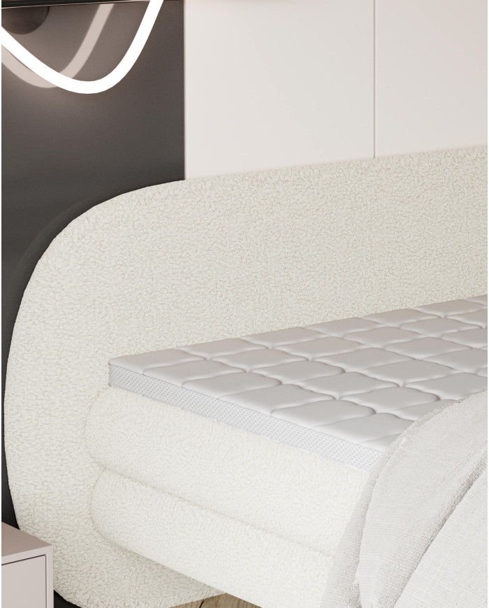 Łóżko kontynentalne Ovo 160x200 cm, tapicerowane, boxspring, materace, Wersal
